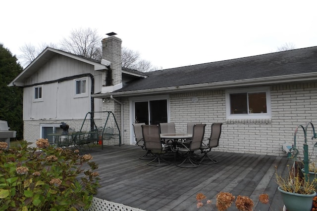 48041 Sugarbush Rd, Chesterfield, MI 48047 - wooden terrace featuring outdoor dining space