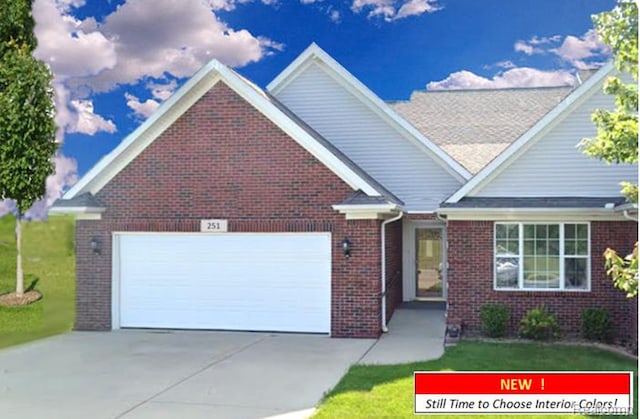 view of front of property featuring a garage