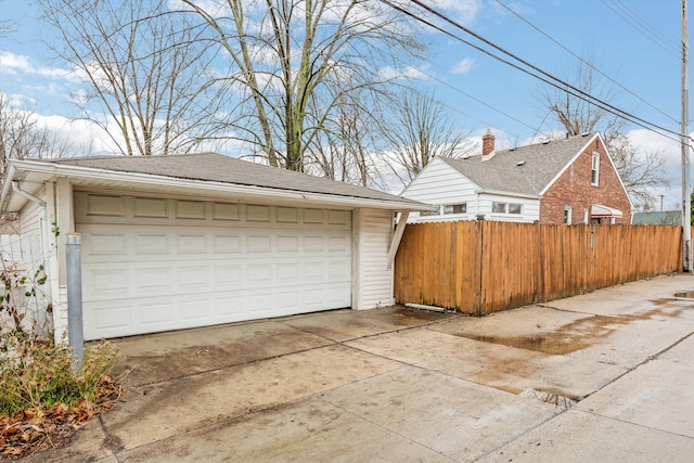 view of garage