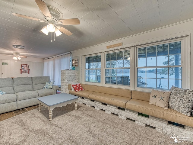 11477 Highland Hills Dr, Jerome, MI 49249 - living room featuring ceiling fan