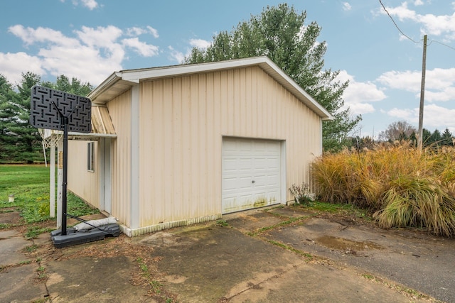 view of garage