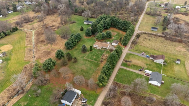 aerial view with a rural view