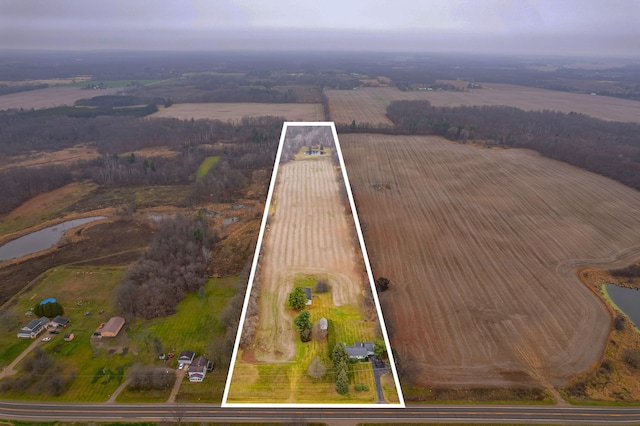 aerial view with a rural view