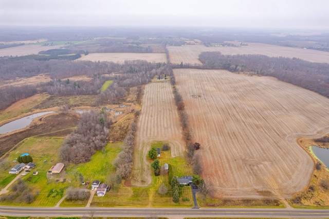 drone / aerial view with a rural view