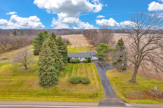 aerial view with a rural view