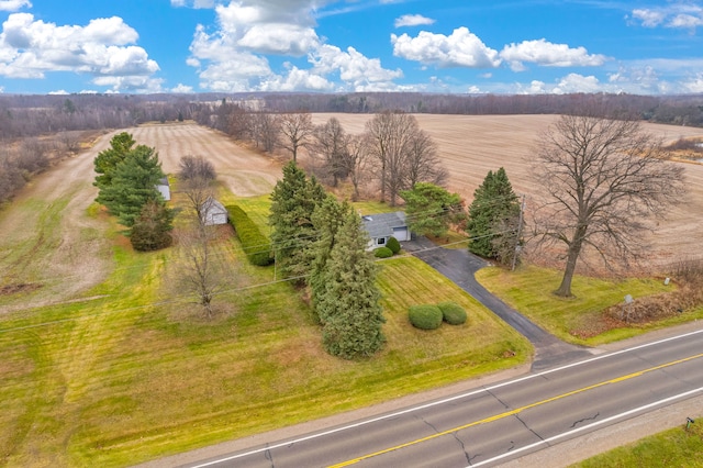 bird's eye view with a rural view