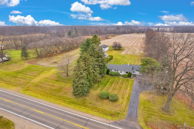 drone / aerial view featuring a rural view