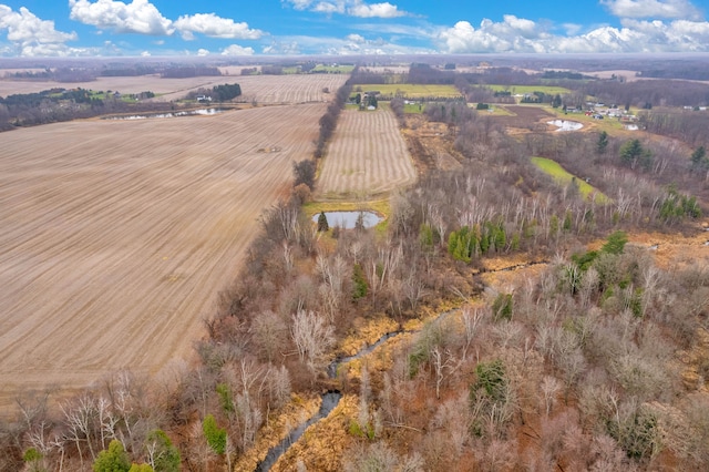 bird's eye view with a rural view