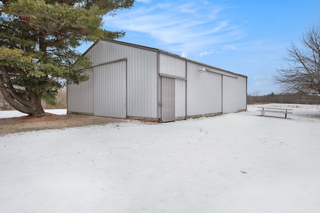 view of snow covered structure