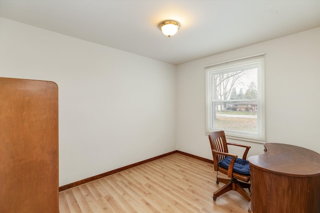 5570 Meadow View St, Sterling Heights, MI 48310 - office area featuring light wood-style floors and baseboards