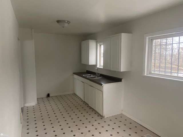 kitchen with white cabinetry and sink