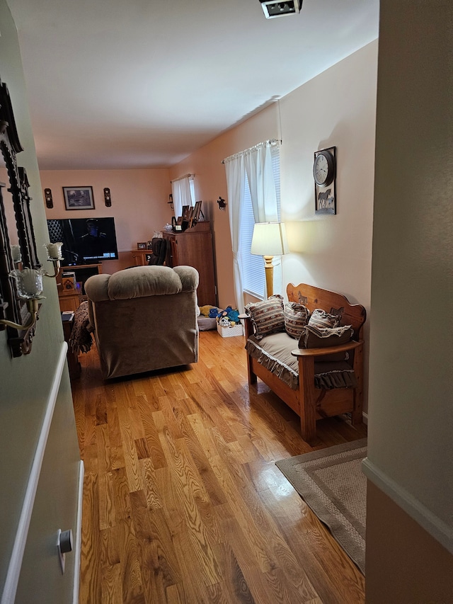 living room featuring light hardwood / wood-style floors