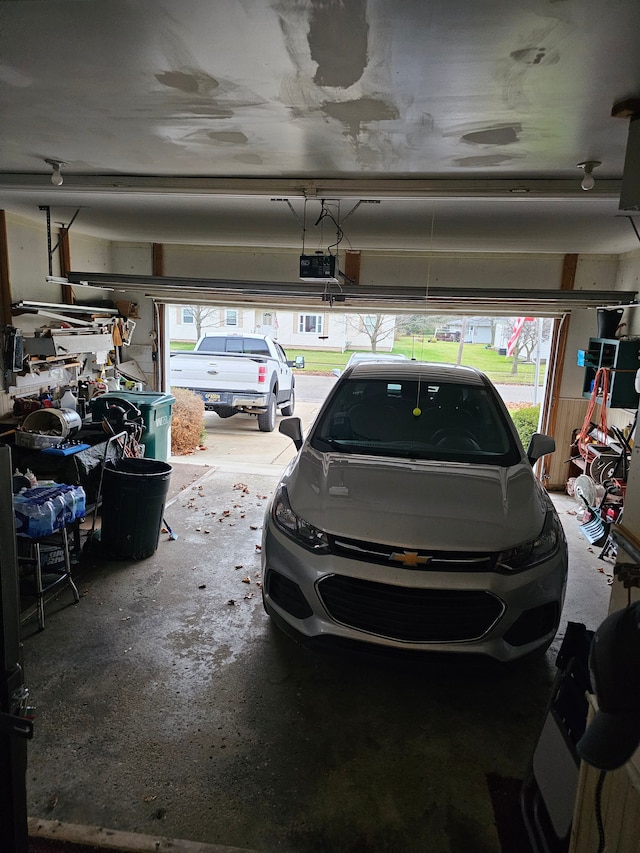 garage featuring a garage door opener