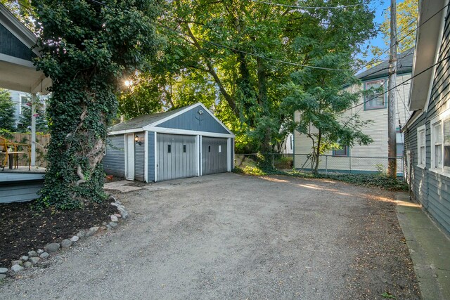 exterior space with a garage