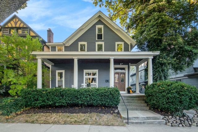 view of front of property with covered porch