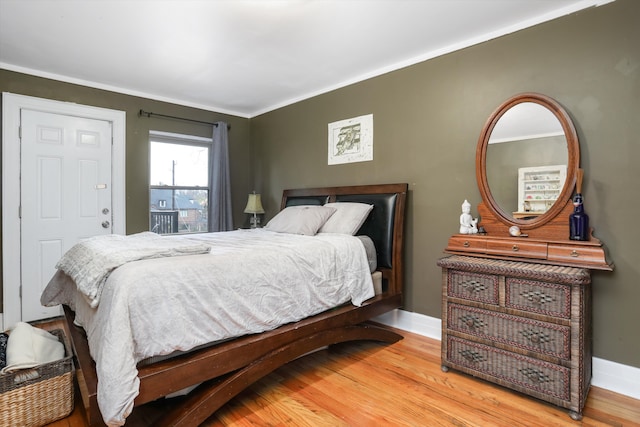 bedroom featuring light hardwood / wood-style flooring