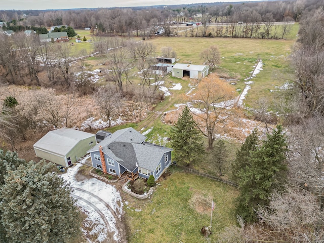 aerial view with a rural view