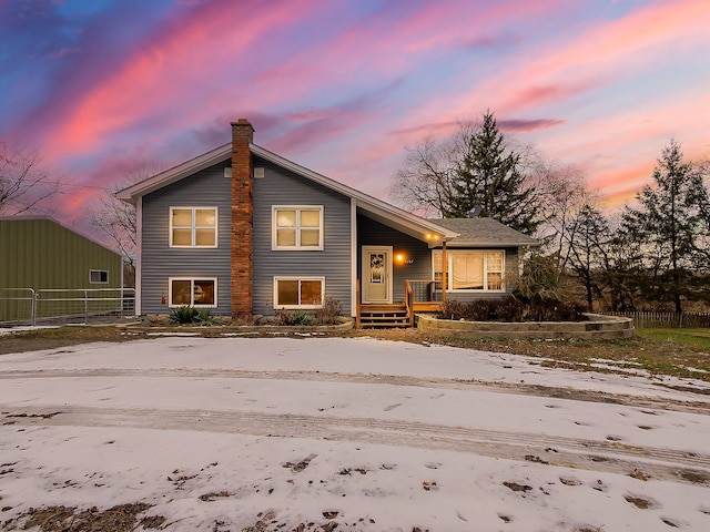 view of split level home