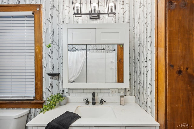 bathroom with vanity and toilet