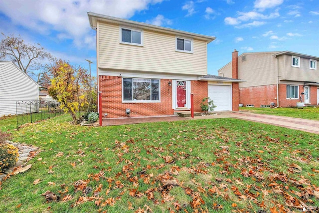 view of property with a front lawn