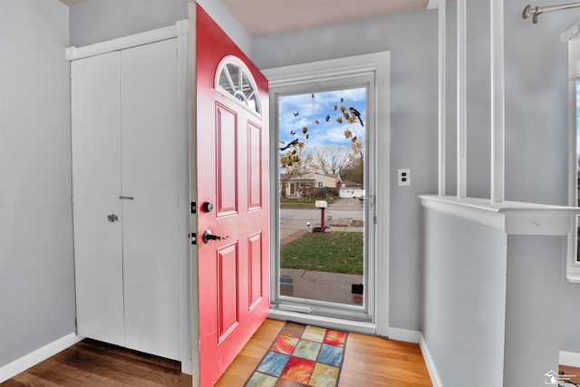 entrance foyer with hardwood / wood-style flooring