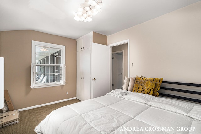 bedroom with carpet floors and a closet