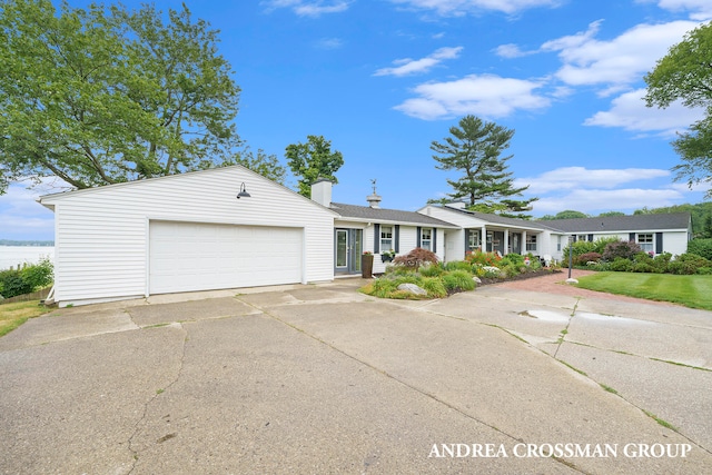 single story home with a garage