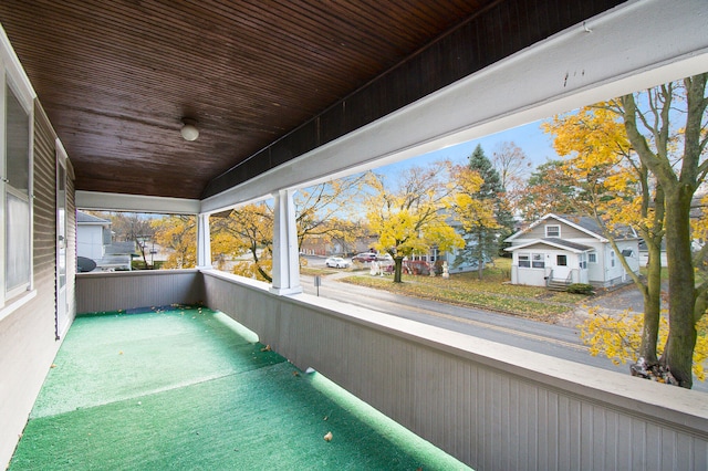 view of unfurnished sunroom