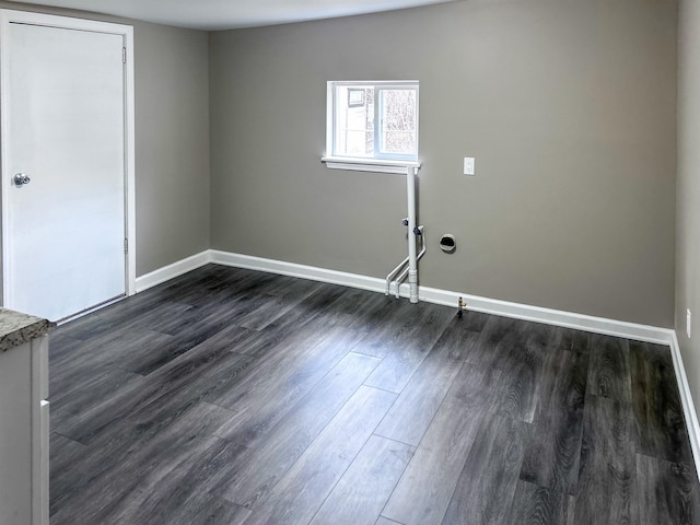 spare room featuring dark hardwood / wood-style flooring