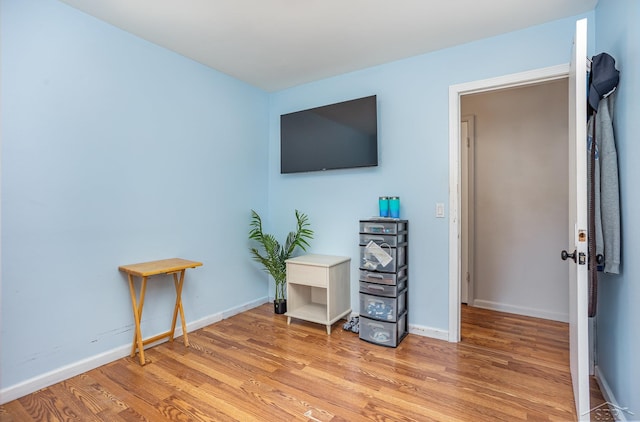 interior space with light hardwood / wood-style flooring