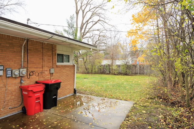 view of yard featuring a patio area