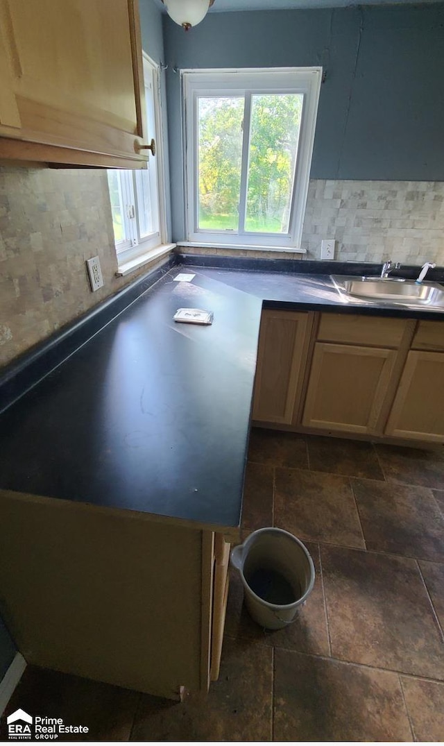 6069 Natchez Dr, Mount Morris, MI 48458 - kitchen featuring a sink and tasteful backsplash