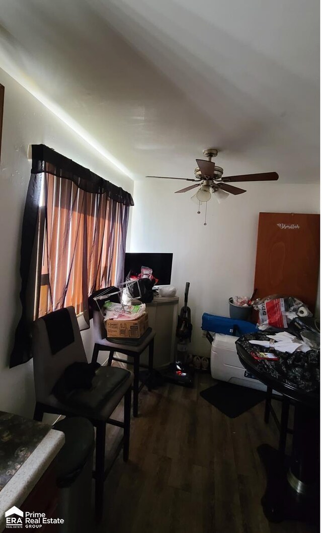 2273 Toby Beth Dr, Flint, MI 48505 - living room with wood finished floors and a ceiling fan
