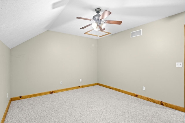 5279 Vinton Rd, Williamsburg, MI 49690 - additional living space featuring baseboards, carpet, vaulted ceiling, and a ceiling fan