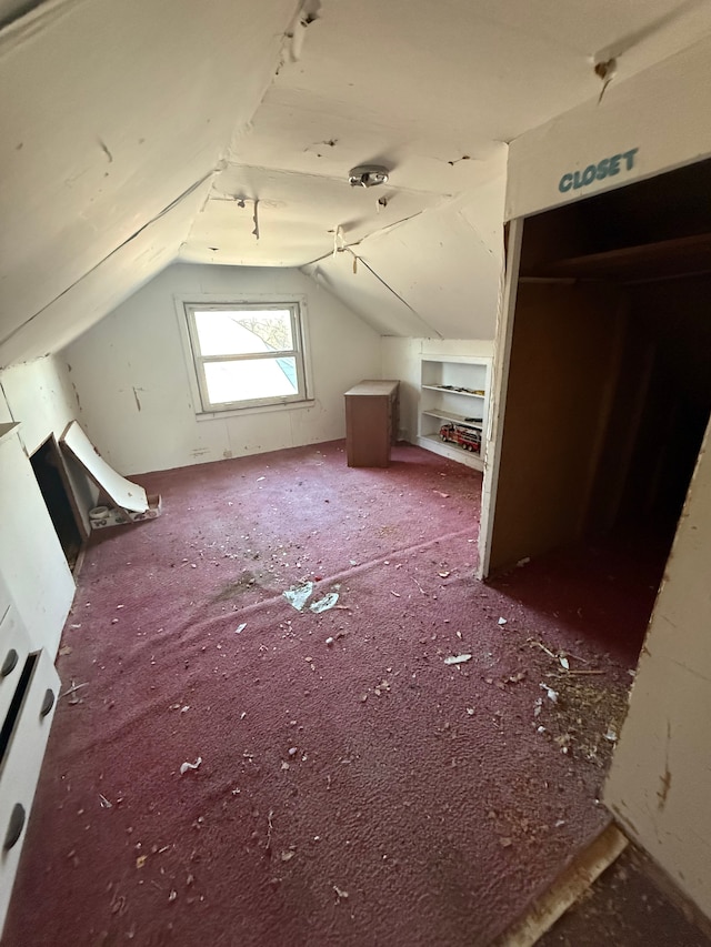 bonus room with vaulted ceiling