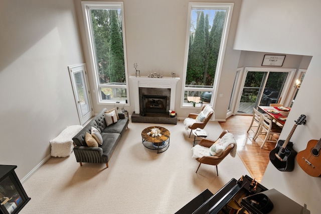 living room with a healthy amount of sunlight and light wood-type flooring