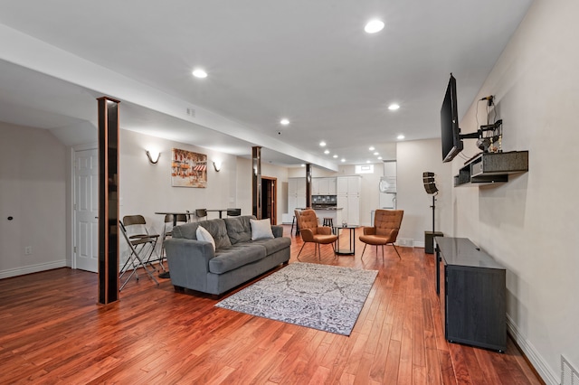 living room featuring hardwood / wood-style floors