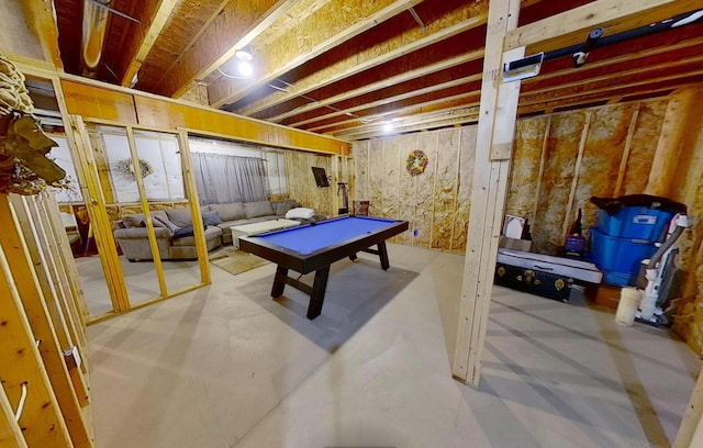 game room featuring concrete flooring and billiards