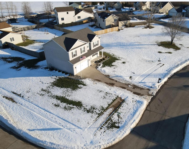 view of snowy aerial view