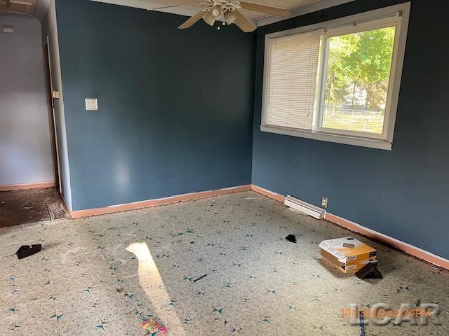4209 Occidental Hwy, Adrian, MI 49221 - unfurnished room featuring baseboards and a ceiling fan