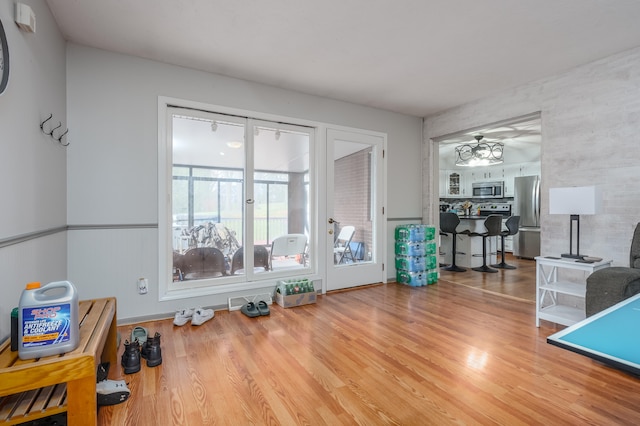 interior space featuring light hardwood / wood-style floors