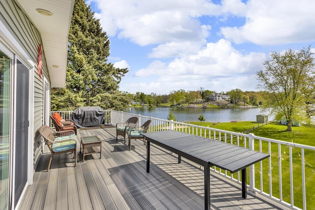 11767 Greenbriar Dr, Jerome, MI 49249 - deck with a water view, grilling area, and a yard