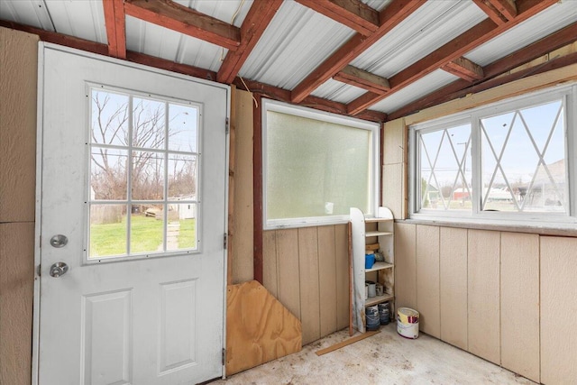 interior space with concrete floors