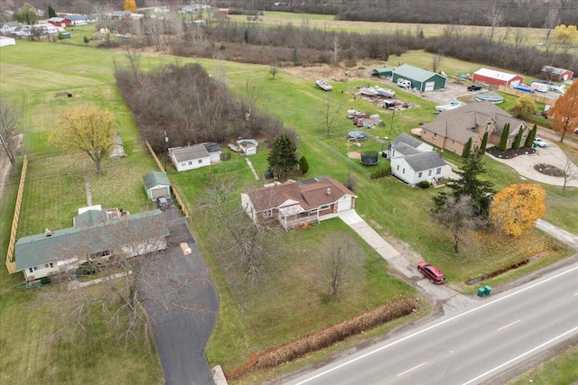 bird's eye view with a rural view