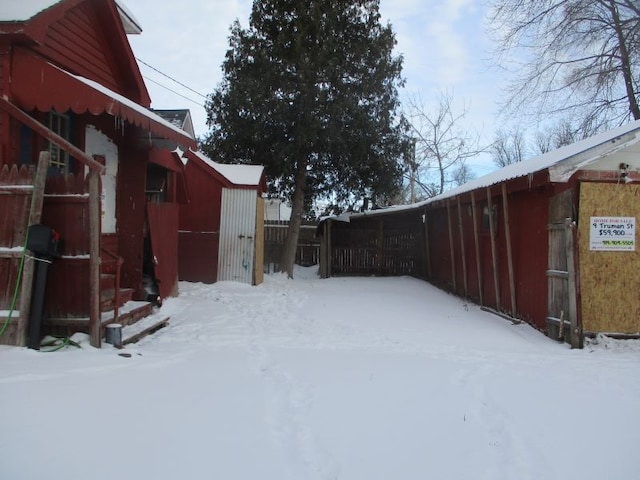 view of snowy yard