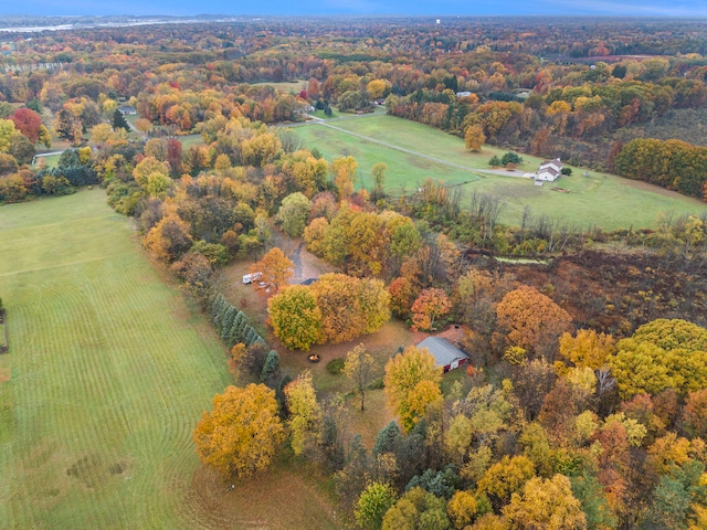 bird's eye view featuring a rural view