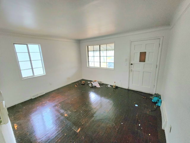 entryway with dark hardwood / wood-style floors