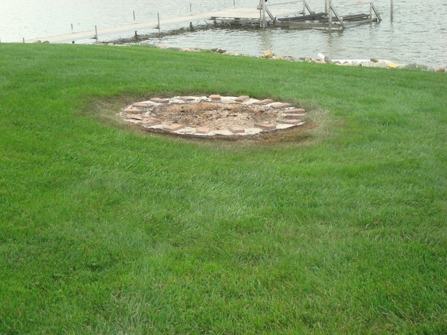 14600 W Diane Dr, Camden, MI 49232 - view of yard featuring a water view and a dock