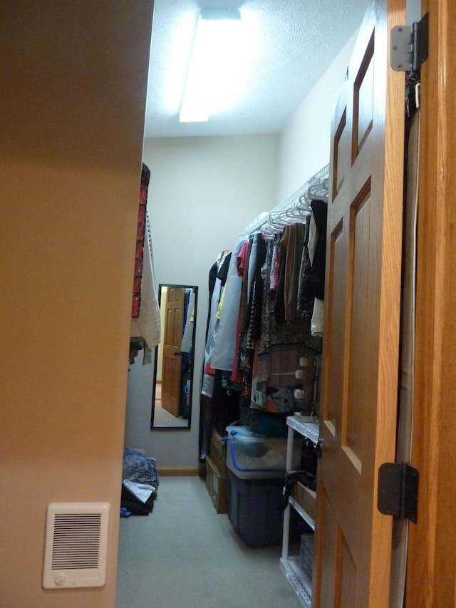 spacious closet with carpet floors