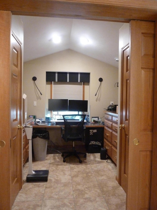14600 W Diane Dr, Camden, MI 49232 - home office featuring lofted ceiling and light tile patterned floors
